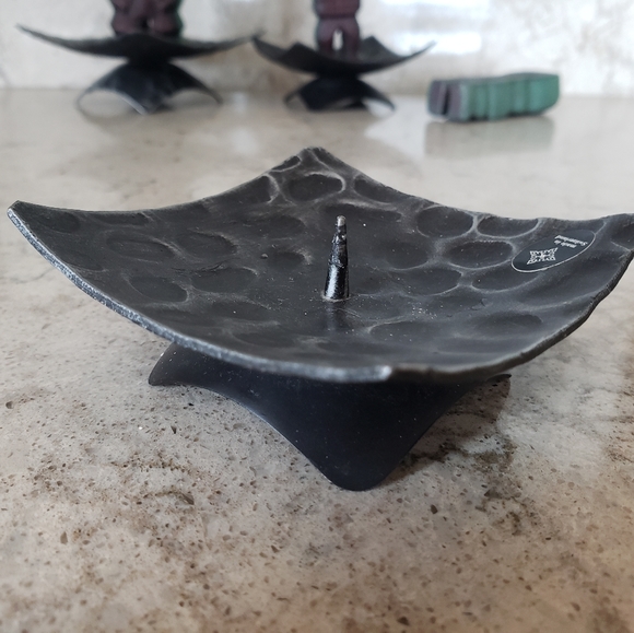 Vintage/Antique Tiki candles in chunky Swiss candleholders. - Picture 8 of 12